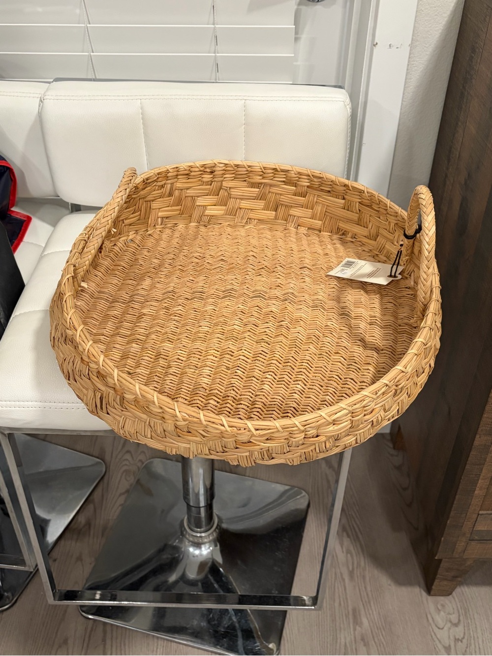 New Hearth & Hand Natural Woven Round Serving Tray - Tan